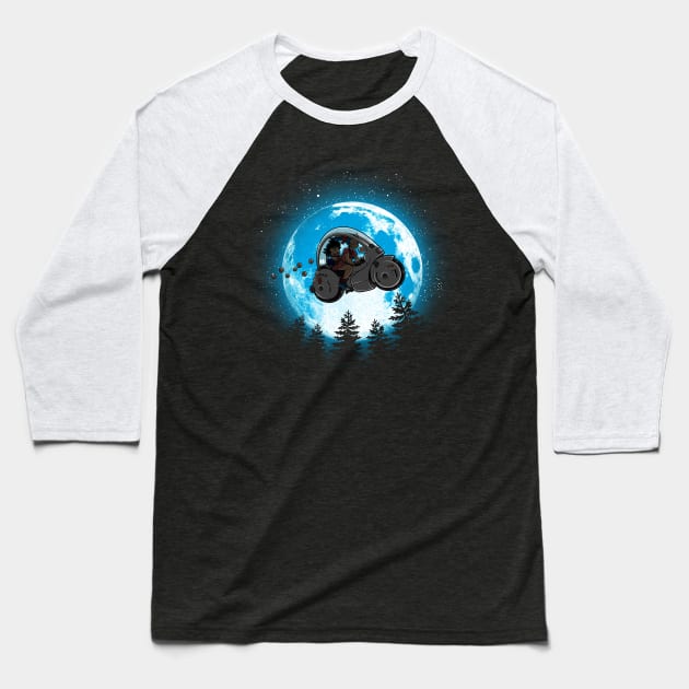 Moon biker Baseball T-Shirt by Cromanart